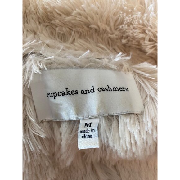 Cupcakes & Cashmere Faux Suede & Fur Beige Vest Asymmetrical Hem Medium - Picture 4 of 12